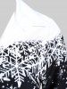 Chemise de Noël à Imprimé Flocon de Neige et Cerf de Grande Taille - Noir 6XL