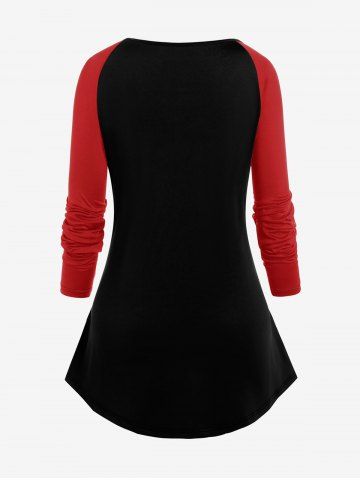 Plus Size Raglan Sleeve Graphic Print Christmas T-shirt