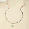 Collier avec Pendentif Sapin de Noël et Perles - Multi 