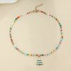 Collier avec Pendentif Sapin de Noël et Perles - Multi 