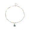 Collier avec Pendentif Sapin de Noël et Perles - Multi 