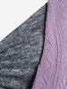 Haut Asymétrique Texturé Bicolore Grande Taille à Lacets - Pourpre  4X | US 26-28