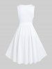 Plus Size Basic Solid Color Knee Length Flare Dress -  