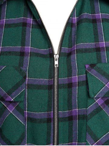 Plaid Lace Up Shacket and Crop Top and Stirrup Leggings Plus Size Outfit