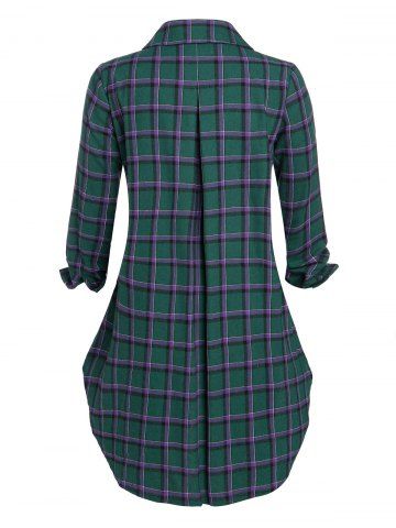 Plaid Lace Up Shacket and Crop Top and Stirrup Leggings Plus Size Outfit