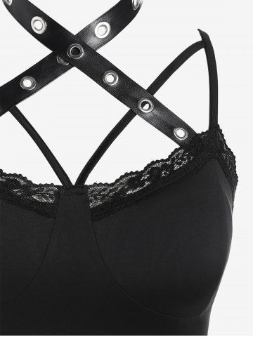 Plaid Lace Up Shacket and Crop Top and Stirrup Leggings Plus Size Outfit