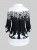 Christmas Snowflake Elk Print Shirt and Leggings Plus Size Outfit -  