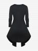 Plus Size Heart-ring Geo Print Cutout 2 In 1 Top -  