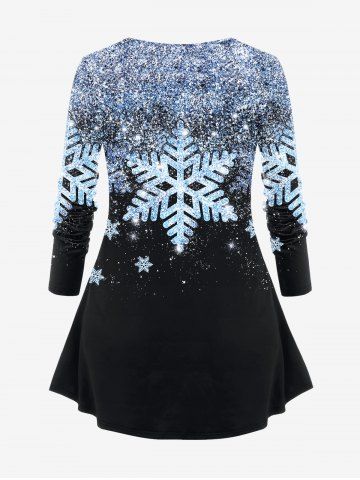 Plus Size Snowflake Print Christmas T-shirt