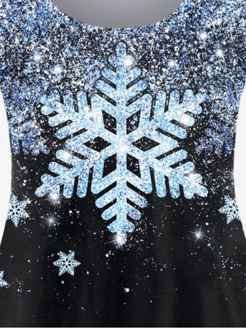 Plus Size Snowflake Print Christmas T-shirt