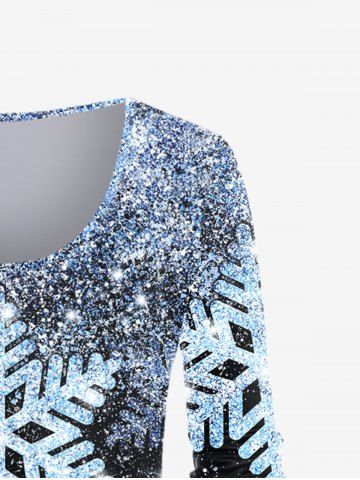 Plus Size Snowflake Print Christmas T-shirt