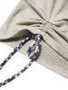 Haut Croisé Noué à Imprimé Tribal en Tricot - café XXL