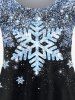 T-shirt de Noël à Imprimé Flocon de Neige de Grande Taille - Bleu clair 2X | US 18-20