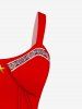 Robe avec Lacets sans Manches à Imprimé Noël 3D Grande Taille - Rouge 3XL