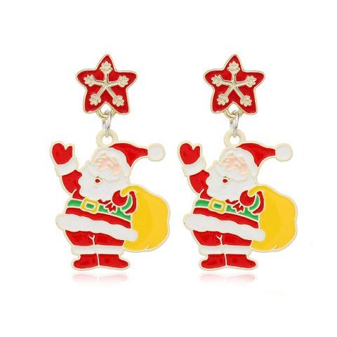 Christmas Backpack Santa Claus Drop Earrings - MULTI