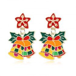 Boucles D'Oreilles Pendantes en Forme de Cloche de Noël - Multi 