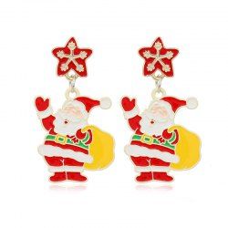 Christmas Backpack Santa Claus Drop Earrings -  