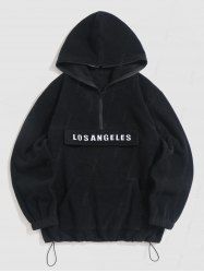 LOS ANGELES Embroidery Polar Fleece Hoodie -  