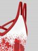 Plus Size Snowflakes Balls Printed Crisscross A Line Christmas Dress -  