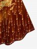 Robe Brillante sans Manches à Imprimé Élans de Noël Grande Taille - Orange 2X | US 18-20