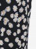 Jupe Moulante Mi-Longue à Imprimé Marguerite de Grande Taille - Noir 1X | US 14-16