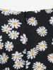 Jupe Moulante Mi-Longue à Imprimé Marguerite de Grande Taille - Noir M | US 10