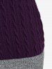 Plus Size Sweetheart Neck Two Tone Cable Knit Sweater Dress - Concorde 2x | US 18-20