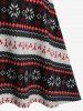 Plus Size Cold Shoulder Snowflake Print High Low Midi Knitted Christmas Dress -  