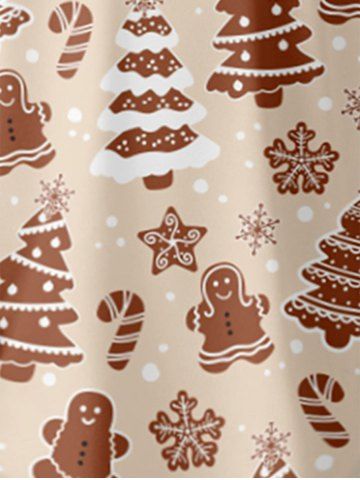 Kids Christmas Tree Snowflake Print Long Sleeve Tee Dress