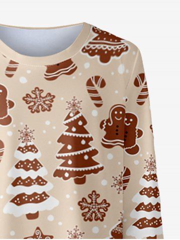Kids Christmas Tree Snowflake Print Long Sleeve Tee Dress