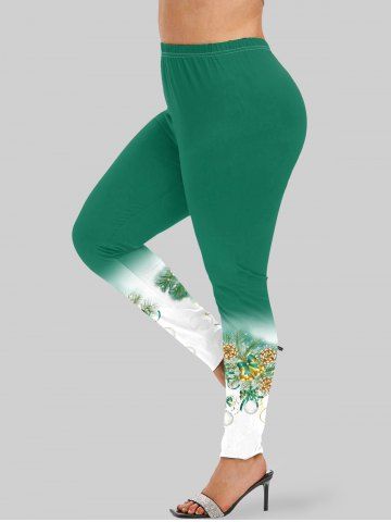 Plus Size Christmas Printed Leggings