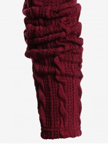 Plus Size Lace Trim Ruched Camisole and Hooded Cable Knit Hook and Eye Shrug Top Set