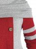 Plus Size Hooded Bicolor Two Tone Cowl Front Sweater -  