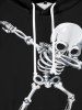 Sweat à Capuche Gothique à Imprimé Squelette à Cordon pour Enfants - Noir 150