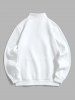 BOSTON Letter Pattern Quarter Zip Design Fleece-lined Sweatshirt -  