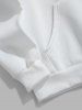 BOSTON Letter Pattern Quarter Zip Design Fleece-lined Sweatshirt -  