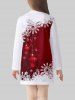 Kids Christmas Snowflake Ball Print Long Sleeve Tee Dress -  