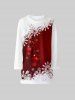 Kids Christmas Snowflake Ball Print Long Sleeve Tee Dress -  