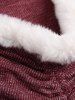 Faux Fur Cinched Cold Shoulder Long Sleeve Knitwear -  