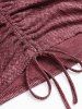 Faux Fur Cinched Cold Shoulder Long Sleeve Knitwear -  