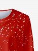 Kids Christmas Snowflake Elk Print Long Sleeve Tee Dress -  