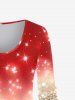 T-shirt de Noël à Imprimé Brillant de Grande Taille - Rouge 1X | US 14-16