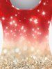 T-shirt de Noël à Imprimé Brillant de Grande Taille - Rouge 2X | US 18-20