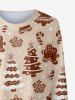 Robe T-shirt à Manches Longues à Imprimé Flocon de Neige et Arbre de Noël - café lumière 130