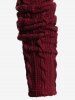 Plus Size Lace Trim Ruched Camisole and Hooded Cable Knit Hook and Eye Shrug Top Set -  