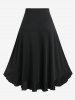Gothic High Low Flounce Two Tone Midi Layered Skirt -  
