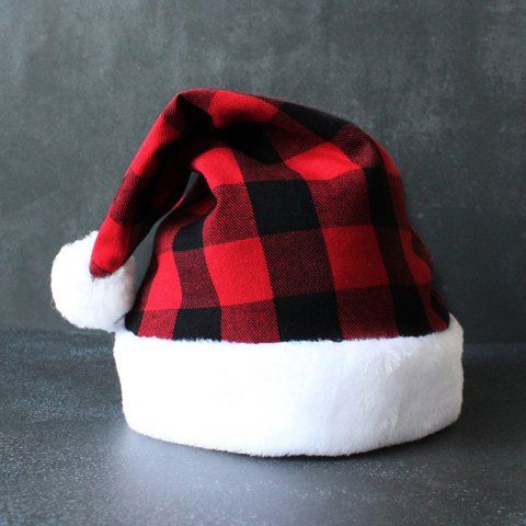 Christmas Plaid Pom-pom Fluffy Hat