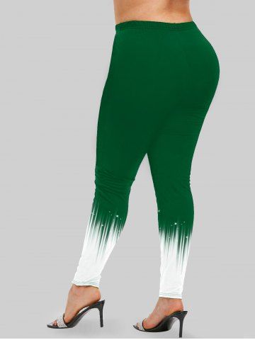 Plus Size Light Beam Print Skinny Leggings