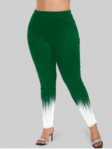 Plus Size Light Beam Print Skinny Leggings