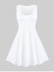 Plus Size Solid Casual Tank Dress -  